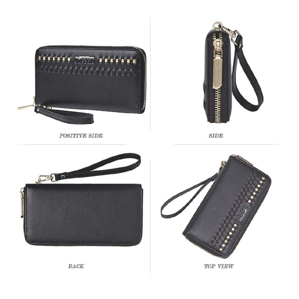 New Black Leather Wallet With Dust Cover - Picture 3 of 4